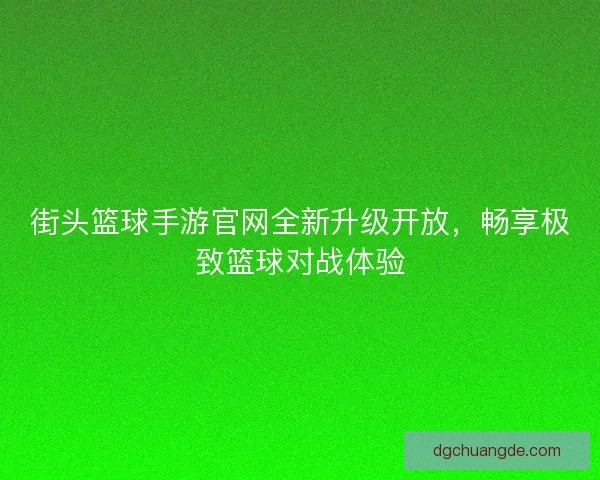 街头篮球手游官网全新升级开放,畅享极致篮球对战体验 街头篮球手游官网全新升级开放,畅享极致篮球对战体验